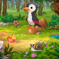 Free online flash games - Help The Mom Woodpecker