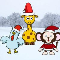 Free online flash games - BIG Animals Attend Christmas Celebration