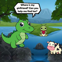 Free online flash games - Crocodile Finds His Girlfriend