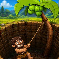 Free online flash games - Rescue the Caveman from the Pit