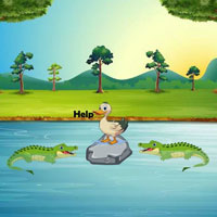 Free online flash games - Naive Duck Trapped In Crocodile