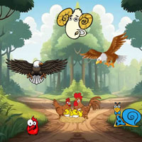 Free online flash games - Wow Hen Family Trapped To Eagles
