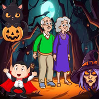 Free online flash games - Wow Elderly Pair Halloween Land Escape