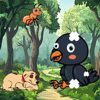 Free online flash games - Protect Bruised Baby Crow