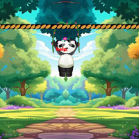 Free online flash games - BIG Help The Rope Hanging Panda