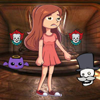 Free online flash games - BIG Girl Eluded Haunted House