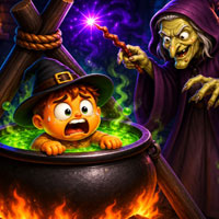 Free online flash games - Rescue the Boy from the Evil Witch