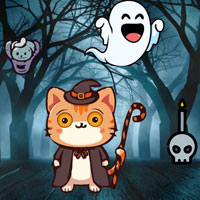 Free online flash games - BIG Halloween Cat Needs Candy