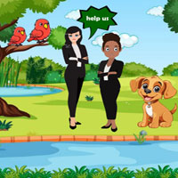Free online flash games - Business Girls Escaped Jungle