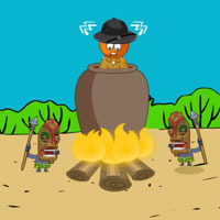 Free online flash games -  Orange Color Forest Officer Rescue