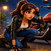 Free online flash games - Help the Biker Girl Find the Bike Key
