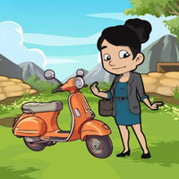Free online flash games -  Girl Scooty Ran Out Of Fuel