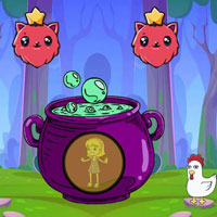 Free online flash games - Girl Trapped Witch Mystical Pot